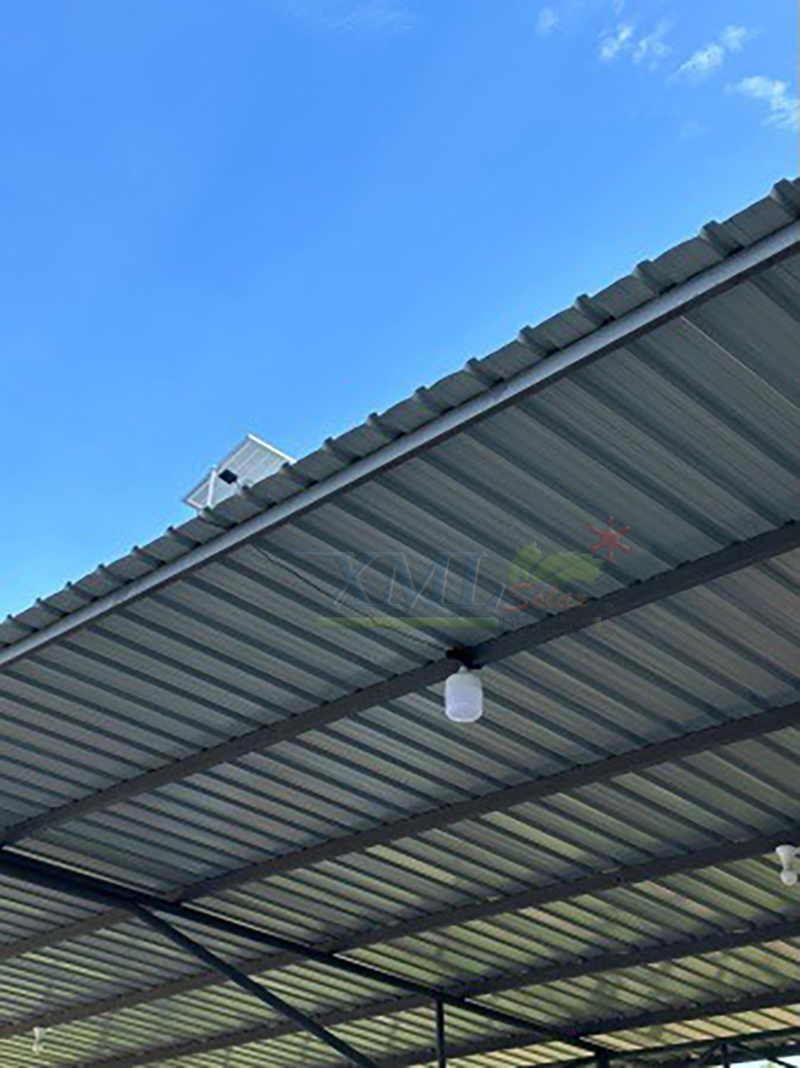 โคมไฟตุ้มโซล่าเซลล์ รุ่น 200w. (กล่องสีน้ำตาล) (เปิดได้ 3 แสง)