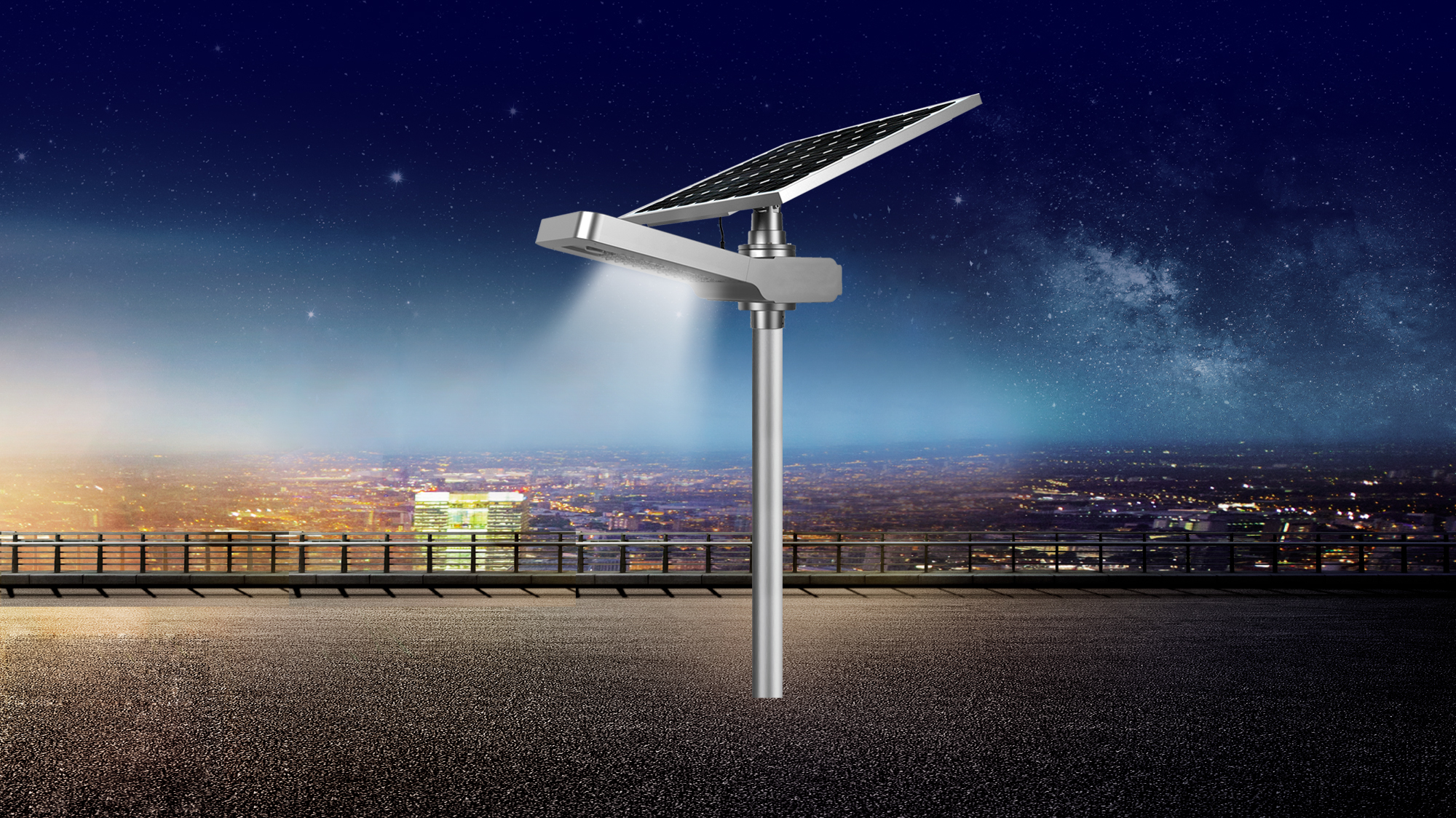โคมไฟถนนอัจฉริยะ โซล่าเซลล์ 200 Watt Monocrystalline (แสง ขาว)