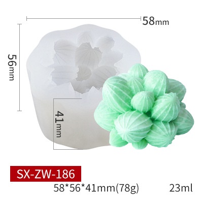 โมล(Mold) แม่พิมพ์ซิลิโคน ทำวุ้น ขนม สบู่ งานDiy รูปไม้อวบน้ำ Succulent (SX-ZW-186)