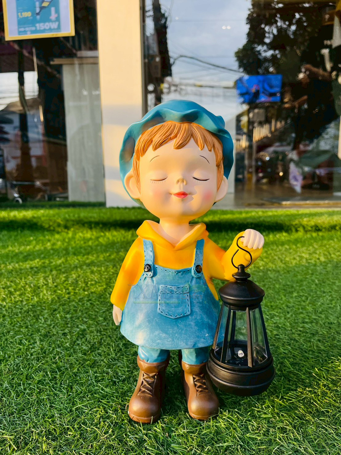 ไฟตุ๊กตาโซล่าเซลล์ ประดับสวน เด็กผู้ชาย 1 LED (แสง : เหลือง)