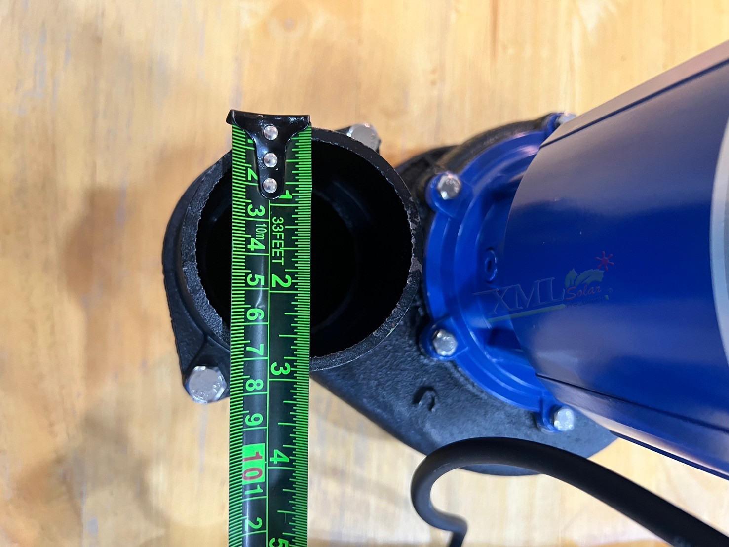 ปั๊มแช่อลูมิเนียม รุ่นสีน้ำเงิน 800W (ท่อ 3 นิ้ว) + เเผงโซล่าเซลล์ 450W (2 แผง)