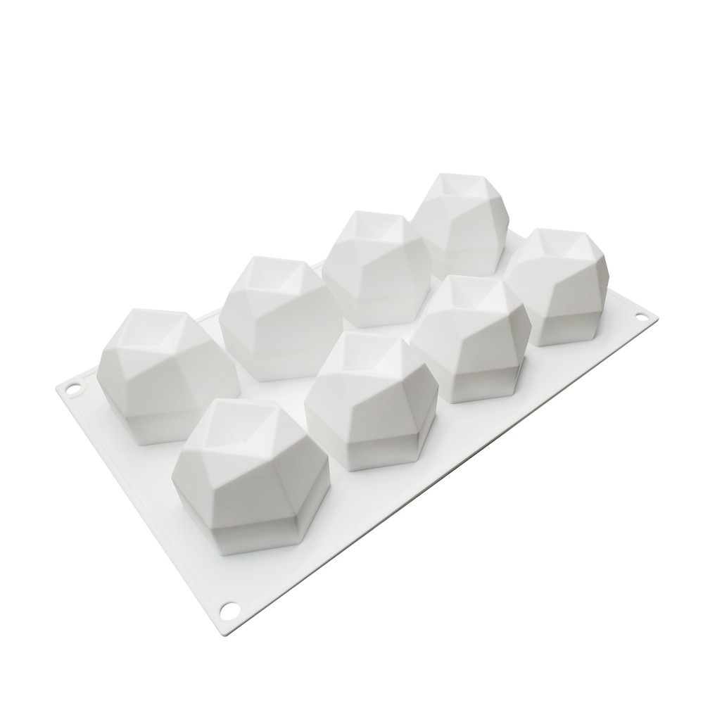 แม่พิมพ์ซิลิโคน พิมพ์สบู่ พิมพ์วุ้น พิมพ์ขนม รูปลูกบาศก์ รูบิค 8 ช่อง (90 G.)(พิมพ์สีขาว)