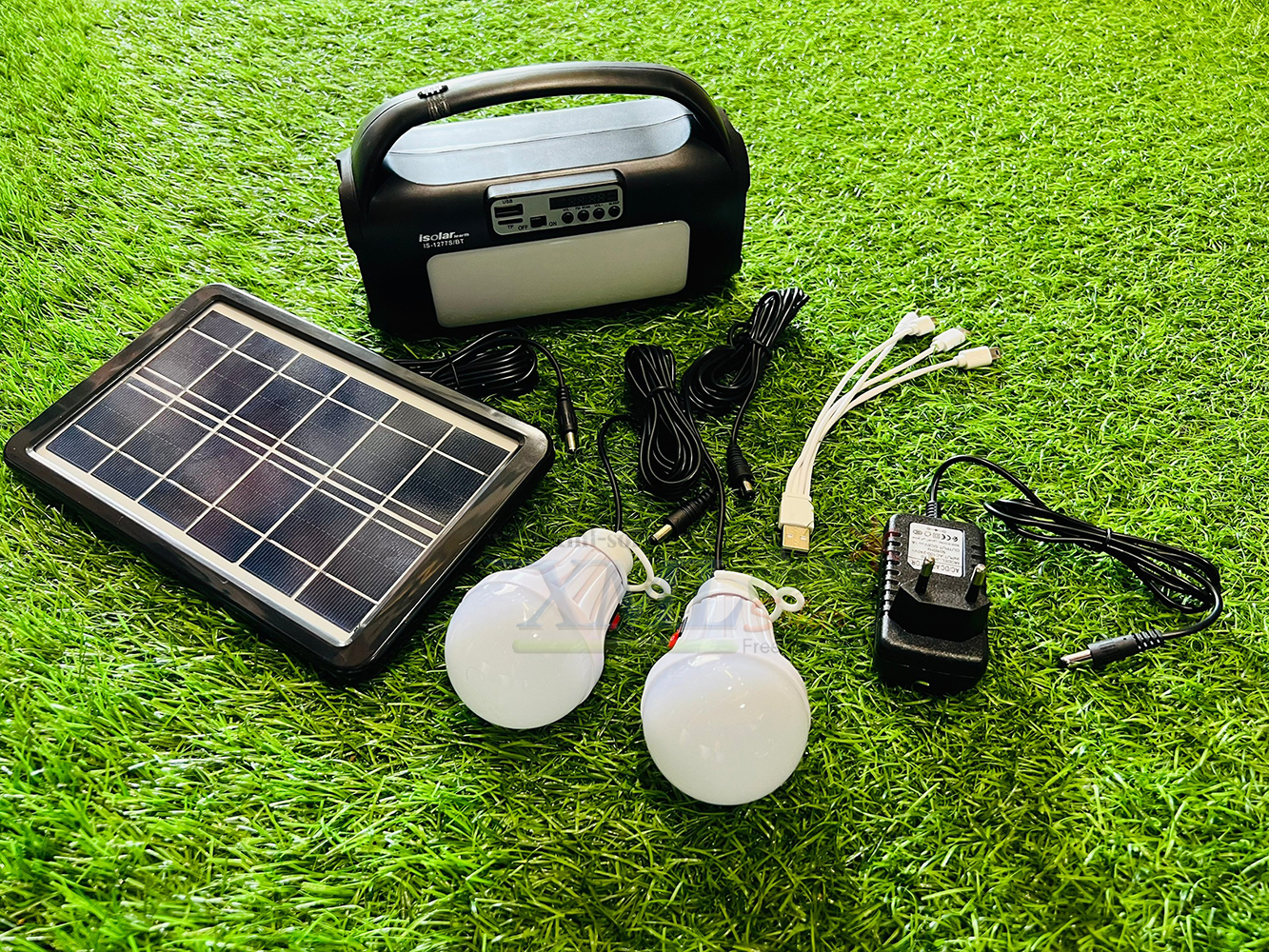 ชุดนอนนาโซล่าเซลล์ (สีดำ) (รุ่นปี 2023) พร้อมวิทยุ ขนาดพกพา 8,000 mAh