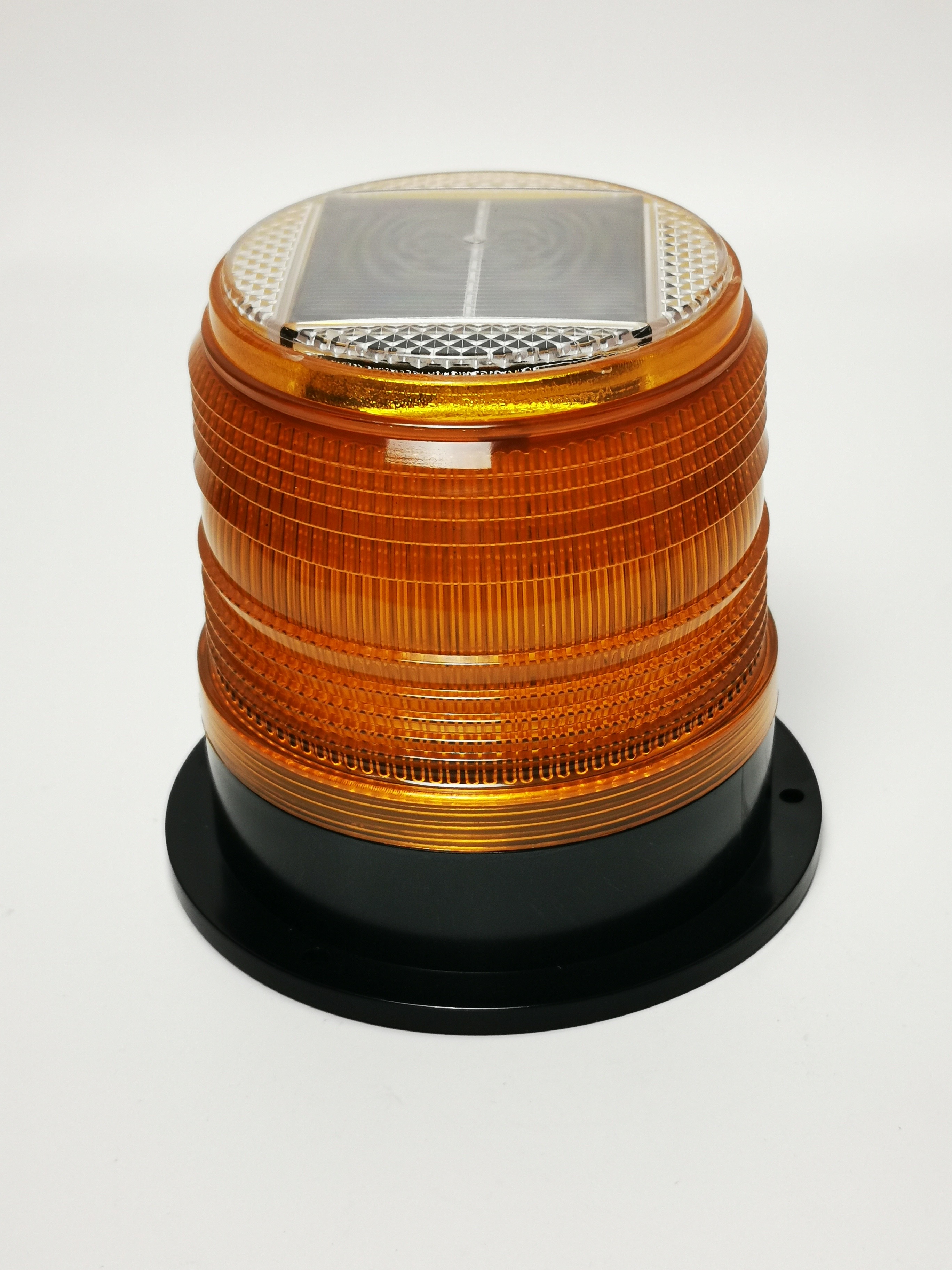 ไฟเตือนฉุกเฉินโซล่าเซลล์ + ฐานเเม่เหล็กในตัว (เเสง : เหลือง)