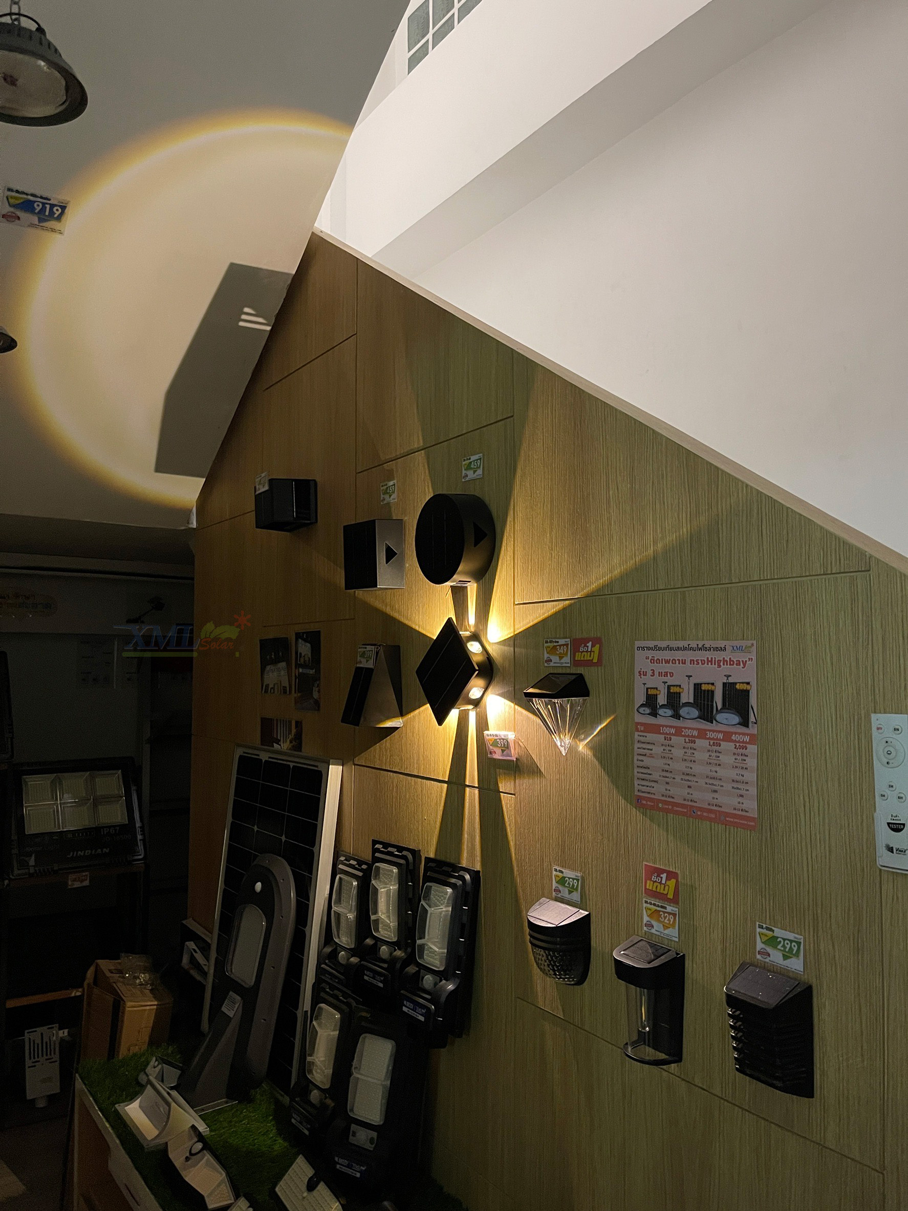 ไฟติดผนังโซล่าเซลล์ รุ่น TB-255 (เปิดได้ 2 แสง)