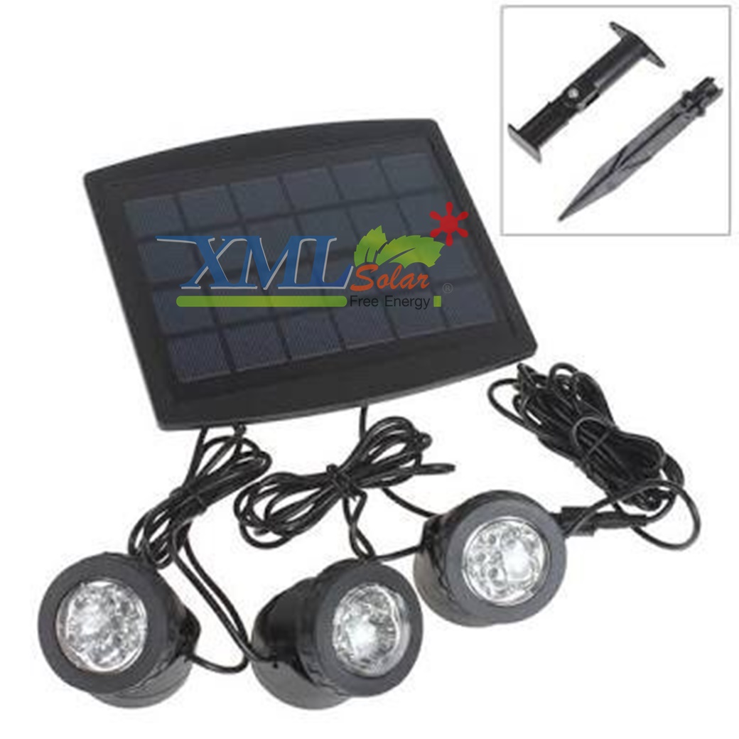 ไฟโซล่าเซลล์ส่องใต้น้ำ 18 LED รุ่น 3 หัว