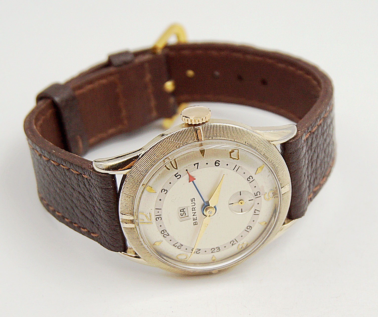นาฬิกาเก่า BENRUS POINTER DATE ไขลาน