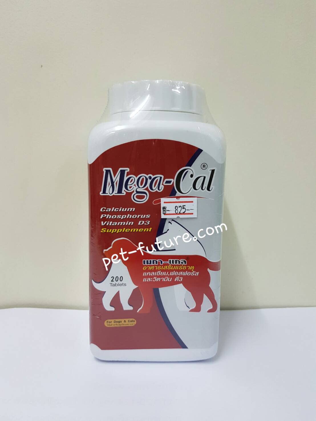 Mega-Cal เมกา-แคล 200 เม็ด สำหรับสุนัขและแมว อาหารเสริมแร่ธาตุสำหรับสุนัขและแมว Exp.08/22