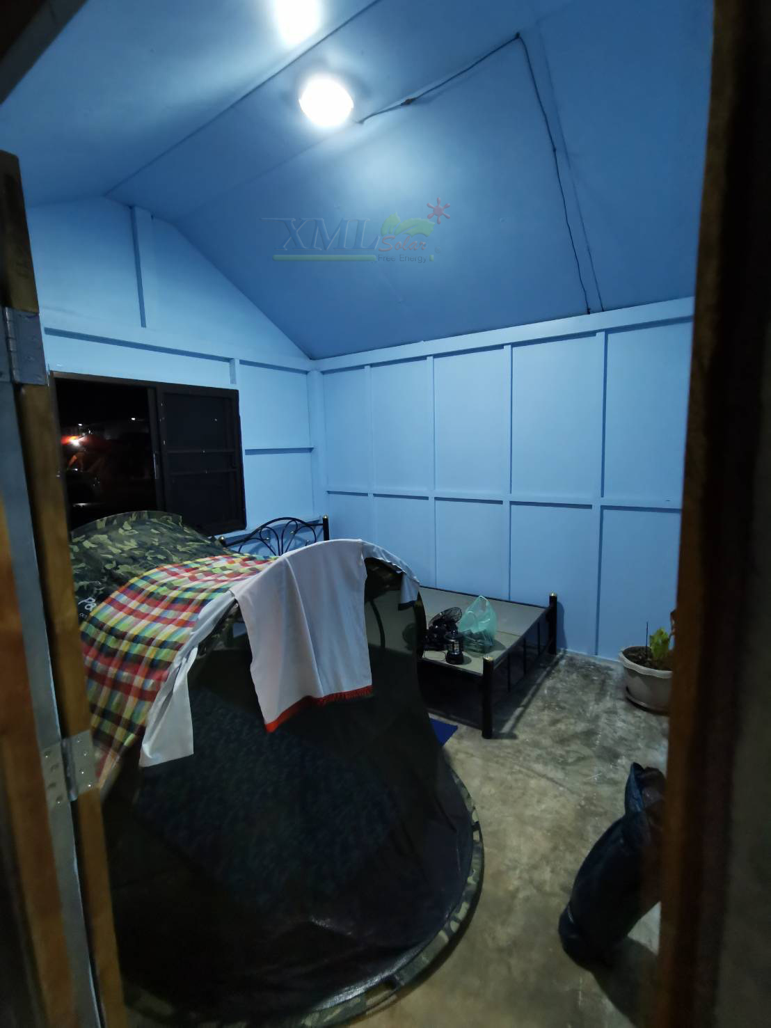 โคมไฟซาลาเปาโซล่าเซลล์ ติดเพดาน-ผนัง รุ่น 80W. (แสงขาว)