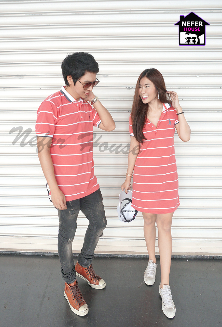 เสื้อคู่โปโลสีชมพู