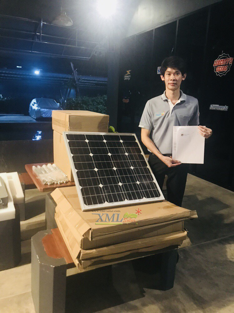 ไฟสปอตไลท์โซล่าเซลล์ 6500 Lumens. ไซต์ใหญ่ (เเสง : เหลืองวอมไวท์)