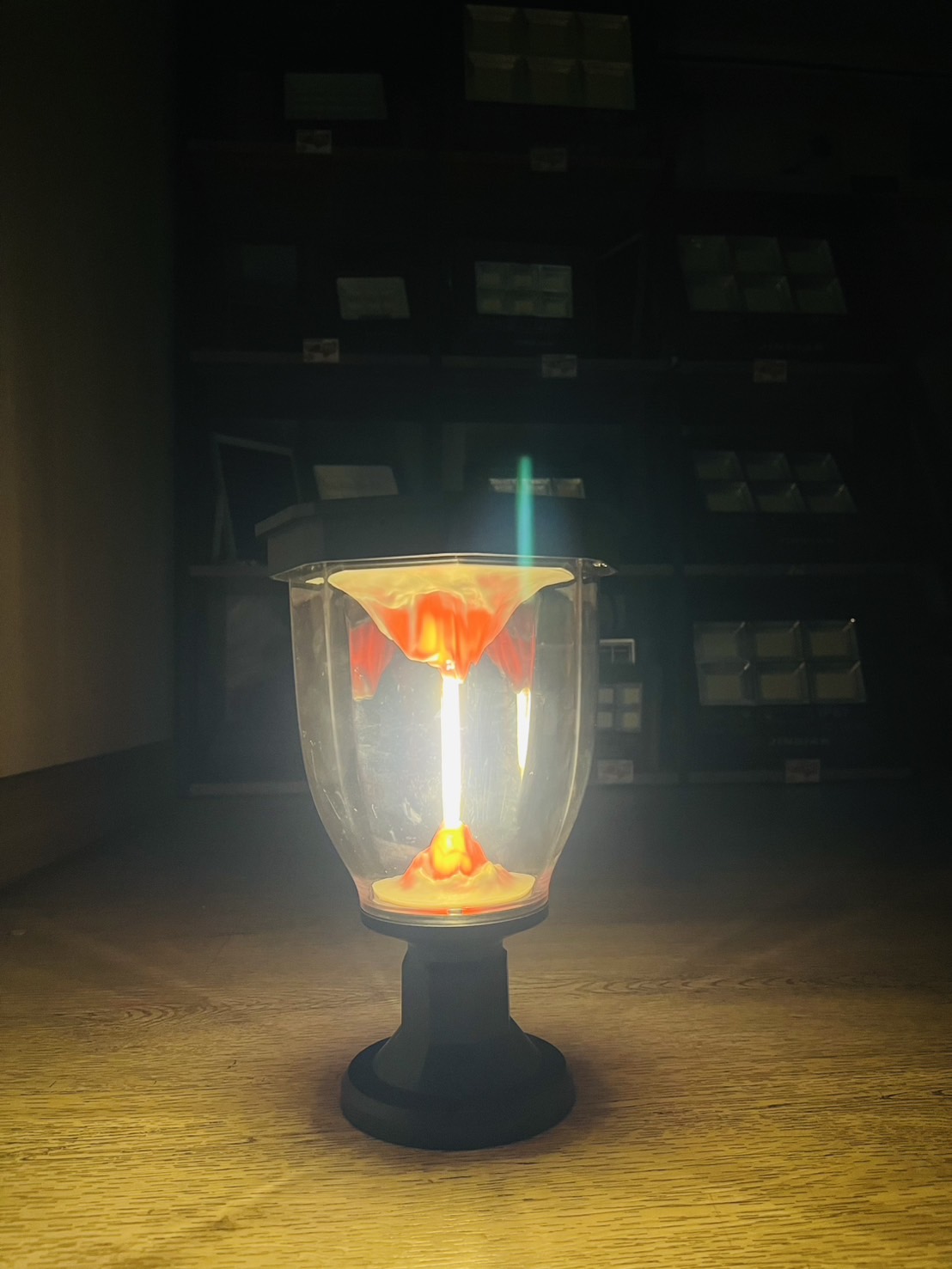 โคมไฟหัวเสาโซล่าเซลล์ LSXML-211 รุ่นภูเขาไฟ (แสง : เหลืองวอมไวท์)