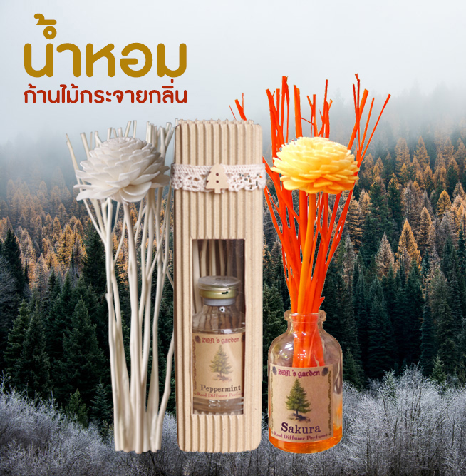 Aroma Reed Diffuser Perfume เซ็ตน้ำหอมปรับอากาศ 30ml +ก้านไม้หอม +กล่องลูกฟูก