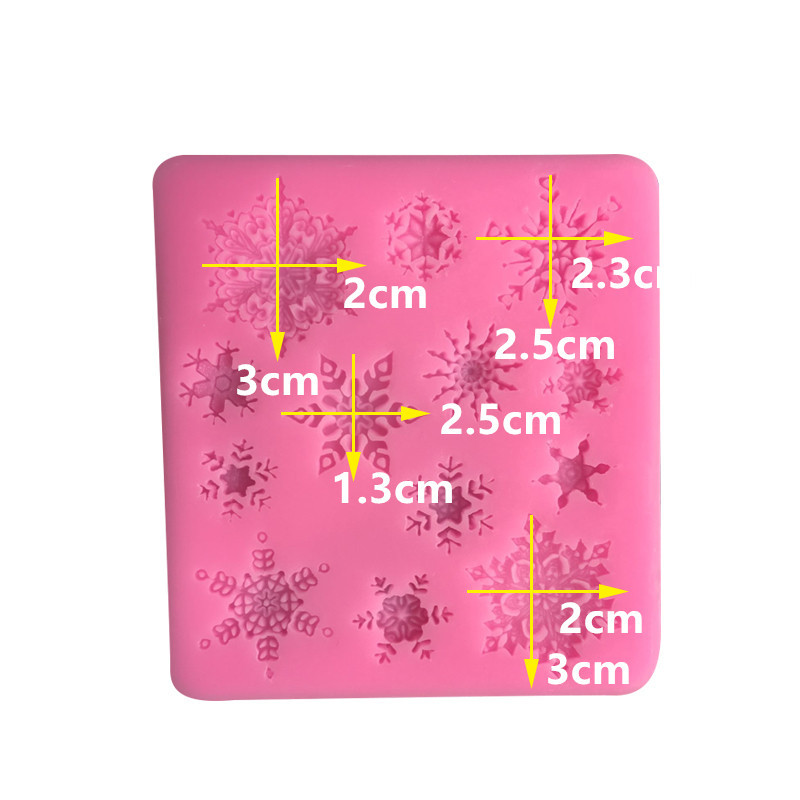 แม่พิมพ์ ซิลิโคน สำหรับทำฟองดองท์ กัมเพส รูปเกล็ดหิมะ