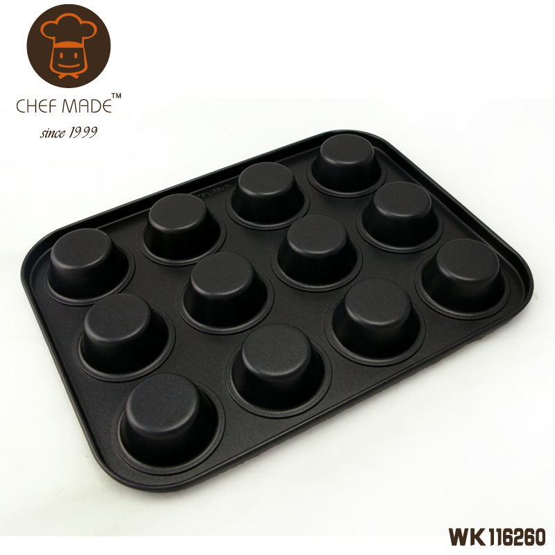 Chef Made ถาดหลุมเทปล่อน 12 หลุม (25.5*19.6*2.1 cm.) (WK116260)