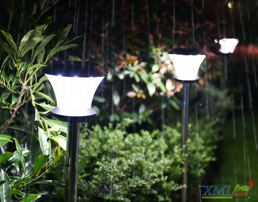 ไฟปักสนามโซล่าเซลล์ 8 Super SMD LED (แบบกลม) สูง 80 ซม. (เเสง : ขาว)