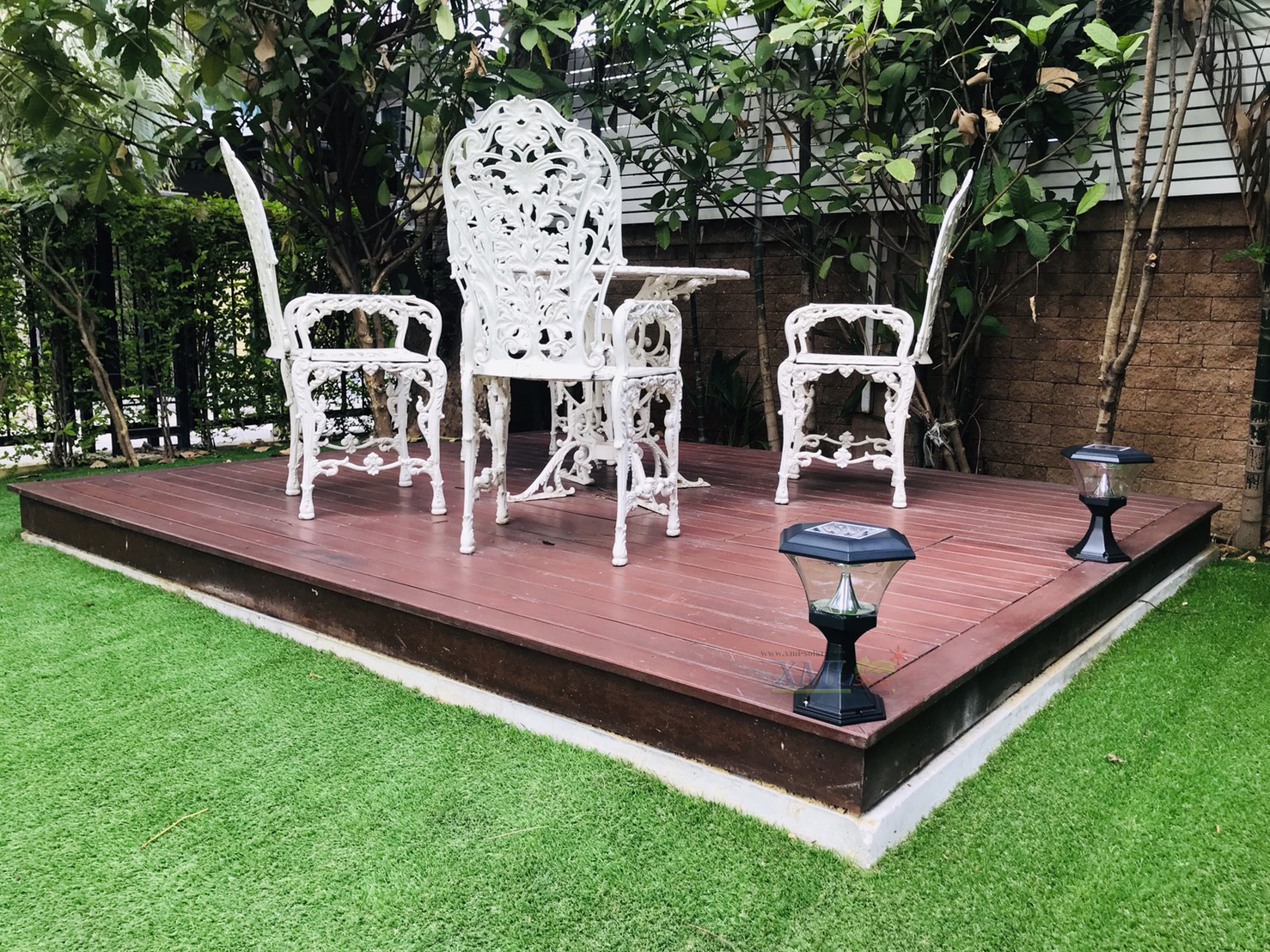 โคมไฟหัวเสา ทรงหกเหลี่ยม 8 Super SMD LED (เเสง : เหลืองวอมไวท์)