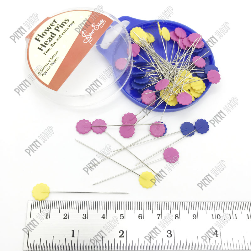 เข็มหมุดหัวแบนรูปดอกไม้