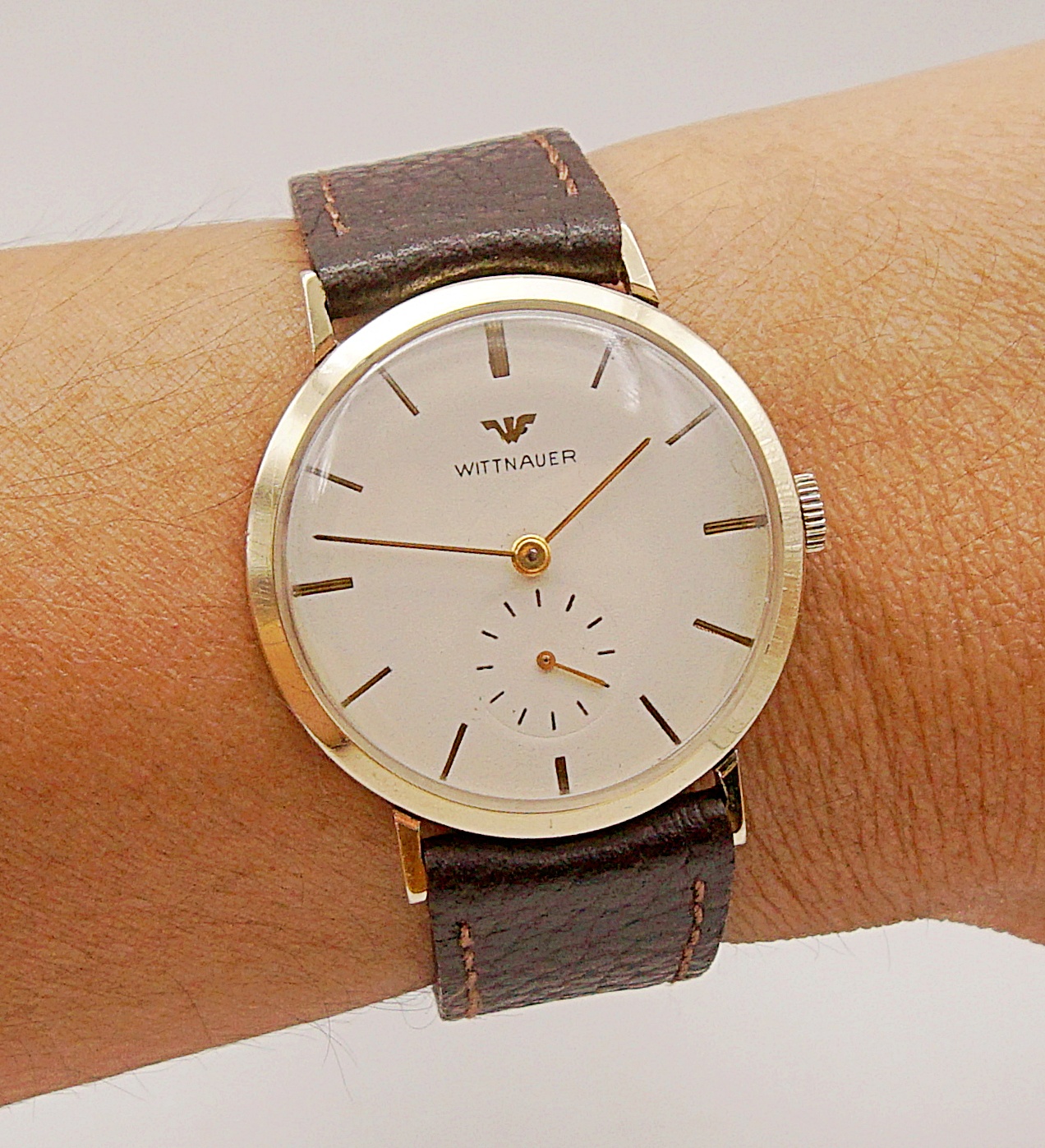 นาฬิกาเก่า WITTNAUER BY LONGINES ไขลานสองเข็มครึ่ง