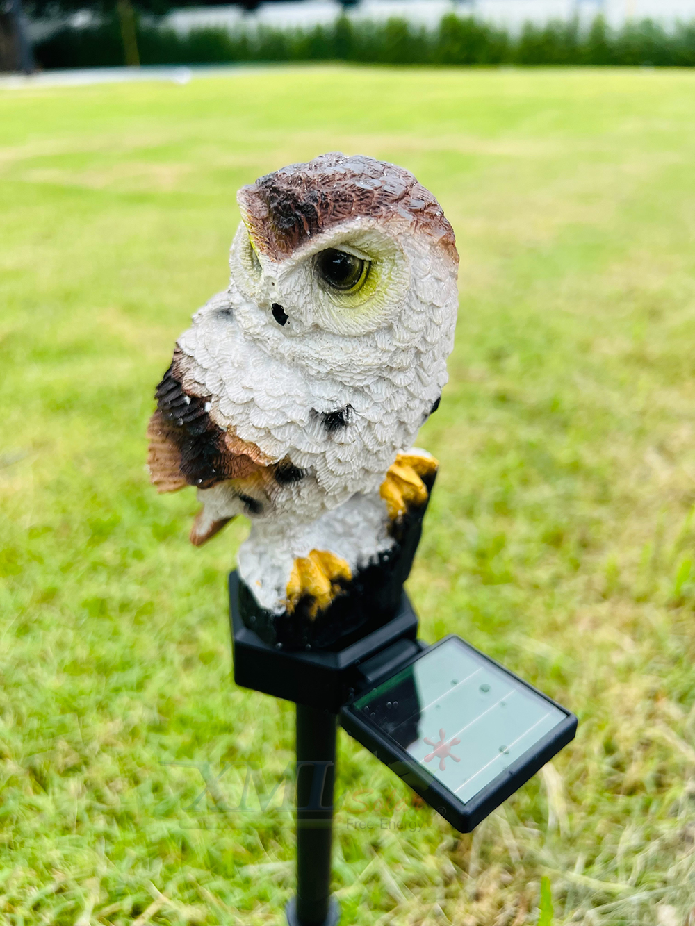 ไฟตุ๊กตาโซล่าเซลล์ ประดับสวน นกฮูก 1 LED (แสง : เหลืองวอมไวท์) 1 แถม 1