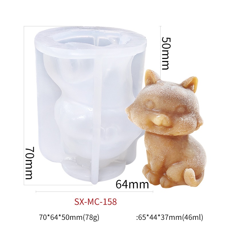 โมล(Mold) แม่พิมพ์ซิลิโคน ทำวุ้น ขนม สบู่ งานdiy รูปแมวเหมียว (SX-MC-158)