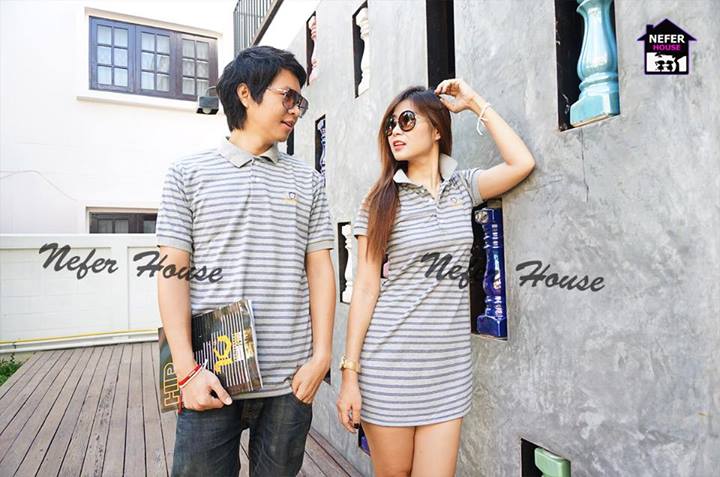 เสื้อโปโลคู่ สีเทา