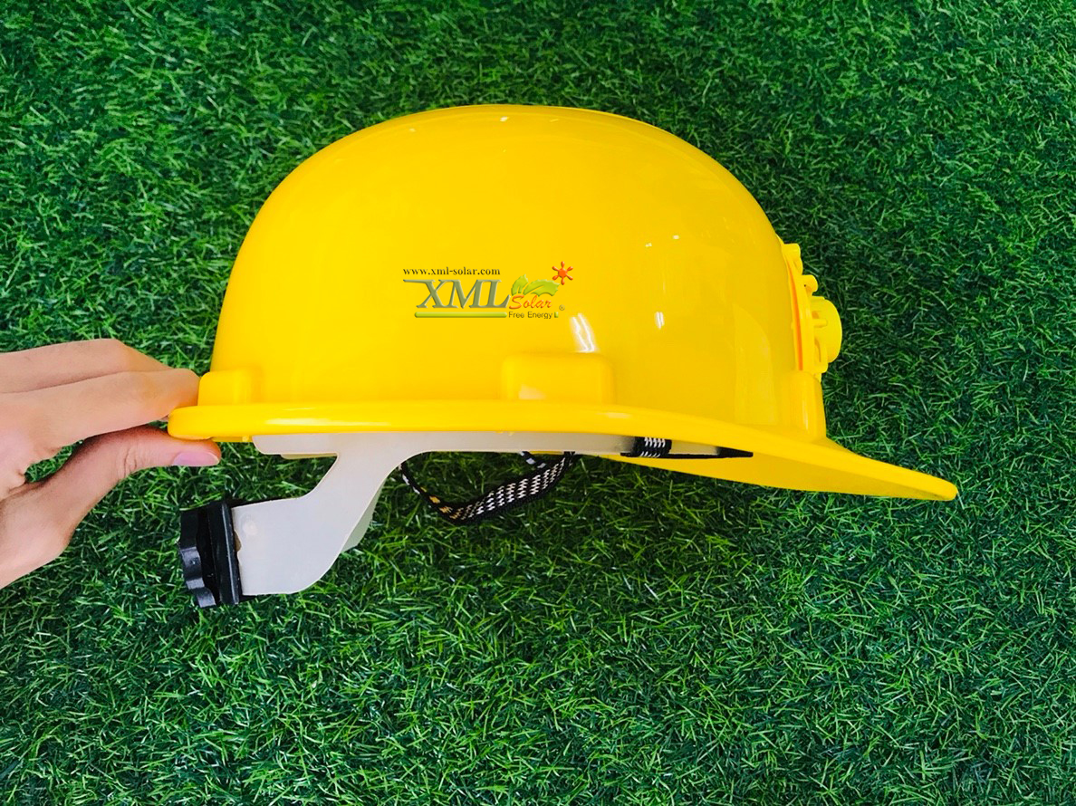 หมวกเซฟตี้ + พัดลมโซล่าเซลล์ (สีเหลือง)