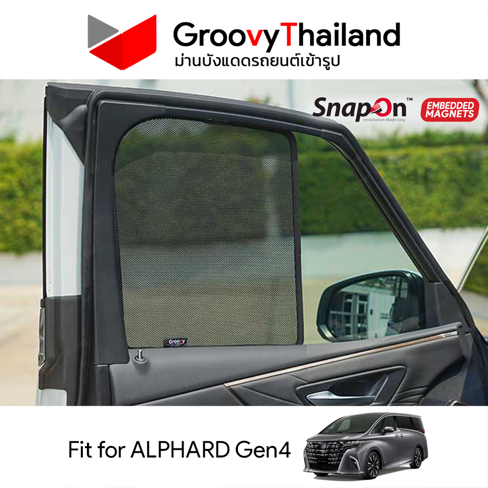 ม่านบังแดดแม่เหล็ก TOYOTA ALPHARD Gen4 (SnapOn Em – 4 pcs)