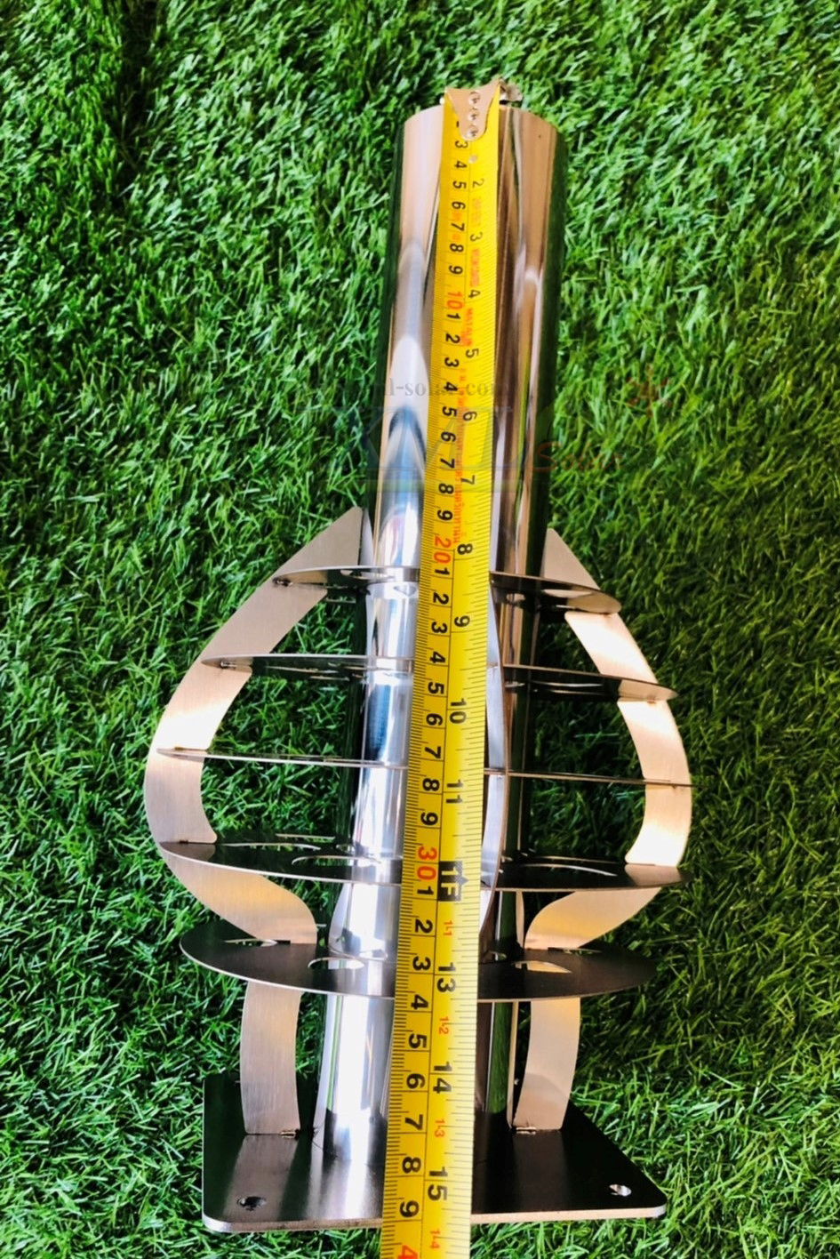 ฐานสวมโคมไฟ UFO ตั้งกำเเพง ปลายเสา 3 นิ้ว (สแตนเลส)