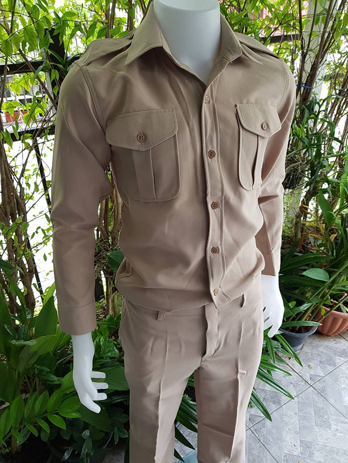 ชุดข้าราชการสีกากีแขนสั้น-แขนยาว