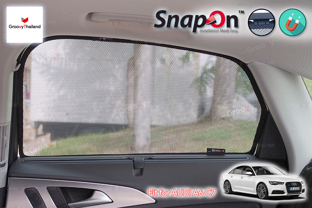 ม่านบังแดดแม่เหล็ก AUDI A6 C7 (SnapOn - 4 pcs)