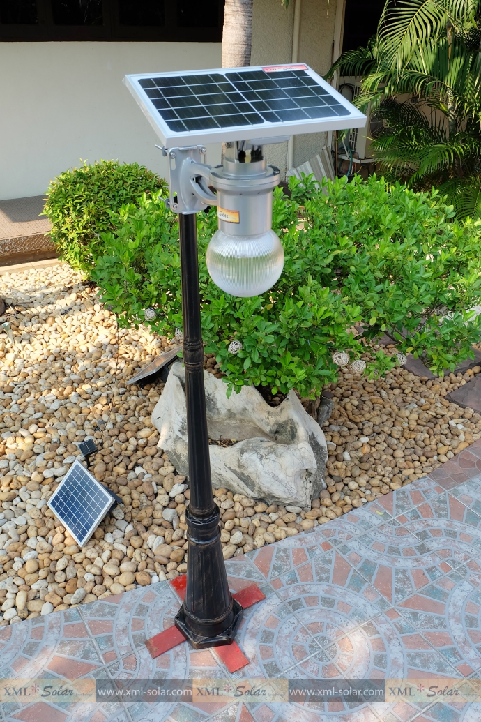 เสาไฟสนาม อะลูมิเนียม+เหล็กชุบดำ สูง 2.8 เมตร