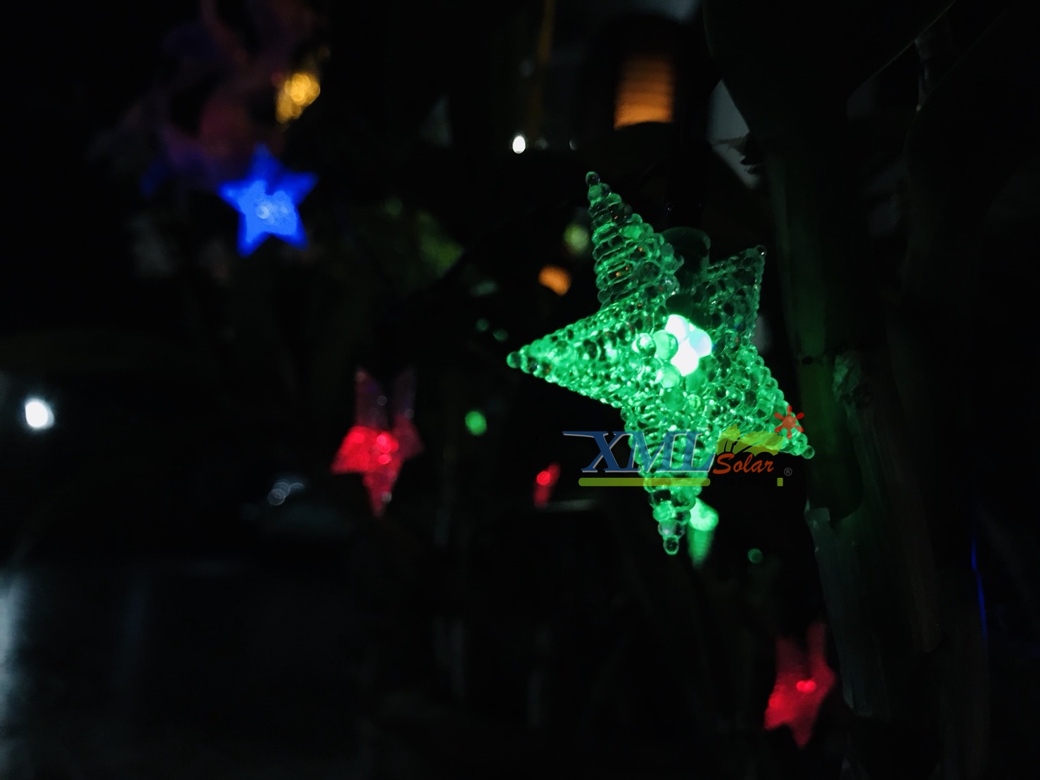 ไฟกระพริบโซล่าเซลล์ ทรงดาว 30 ดวง (เเสง : หลากสี)