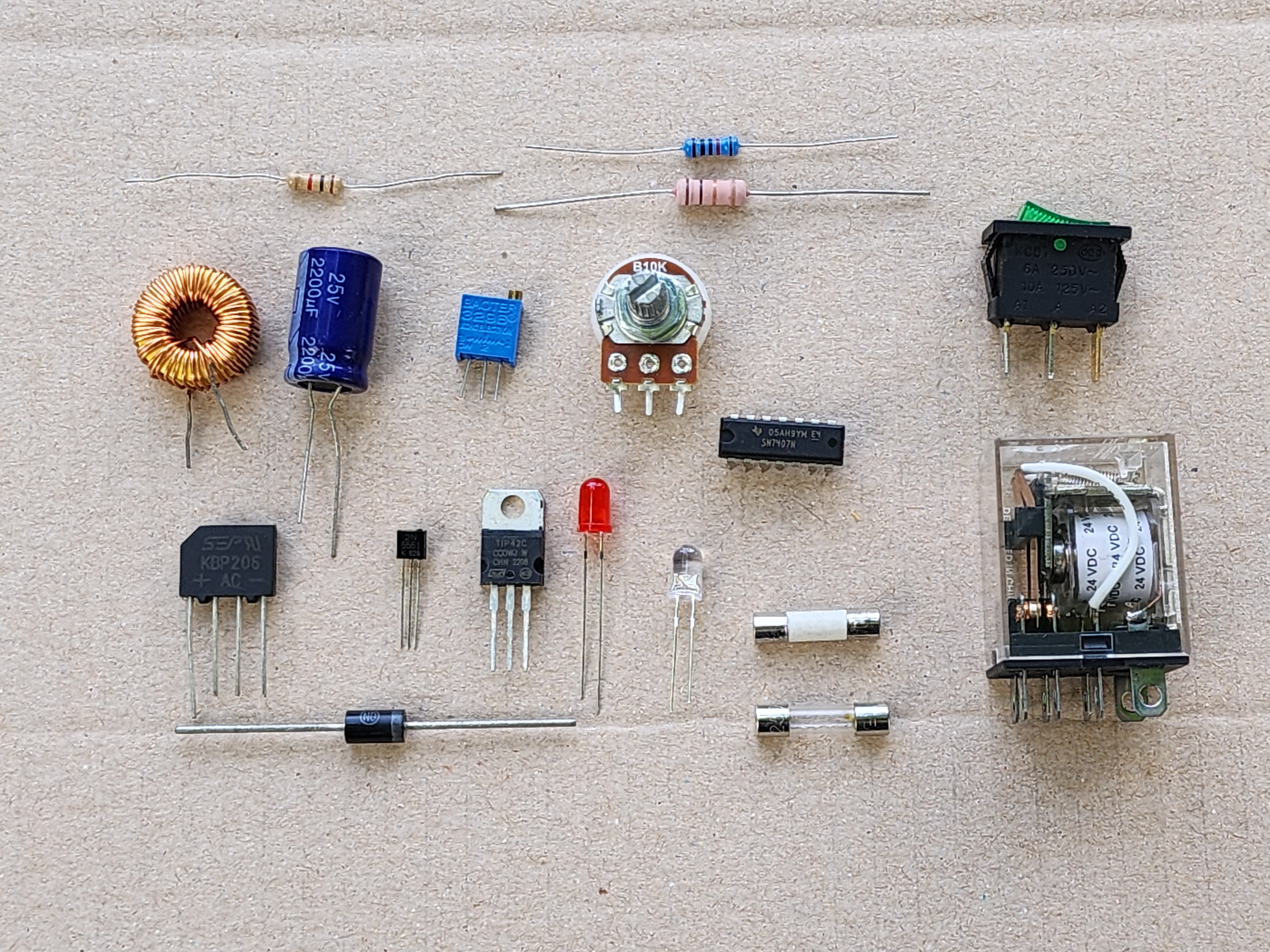 electronics components name example on PCB basic electronics components