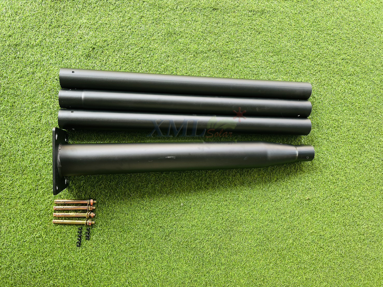 เสาไฟสนาม เหล็กพ่นสีดำ (ปลาย 3 นิ้ว)