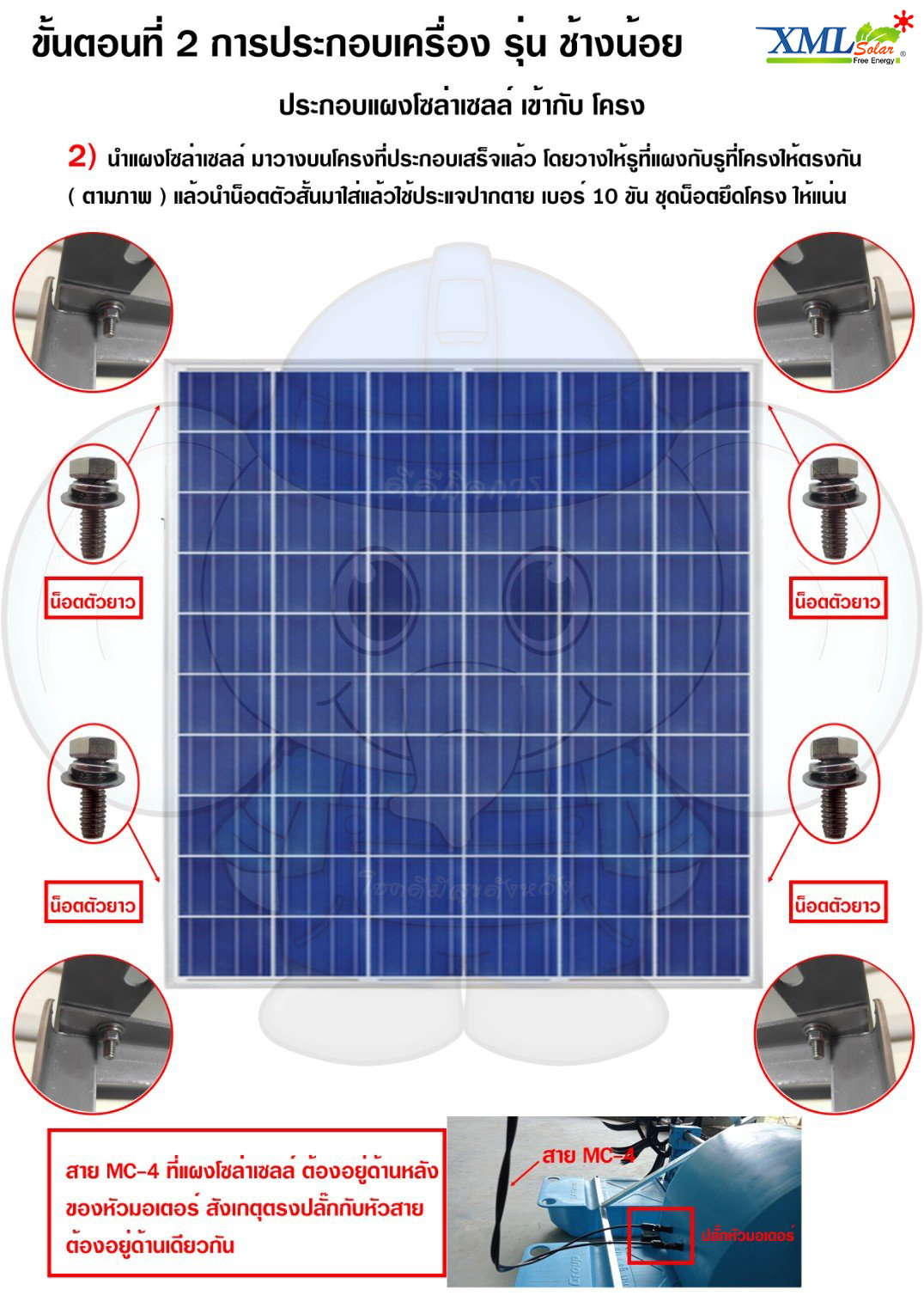 กังหันตีน้ำโซล่าเซลล์ รุ่นช้างน้อย 4 ใบพัด 3 ทุ่น