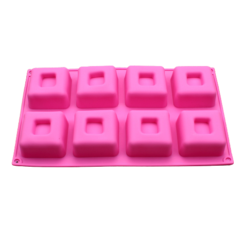 โมล(Mold) แม่พิมพ์ซิลิโคน ทำวุ้น ขนม สบู่ งานdiy รูปสี่เหลี่ยม 8 ช่อง (น้ำหนักสบู่ : 90 G.)