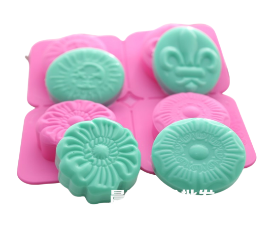 แม่พิมพ์ซิลิโคน พิมพ์สบู่ พิมพ์วุ้น พิมพ์ขนม รูปดอกไม้ 4 ช่อง (80 กรัม)