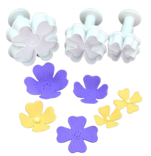 ที่พิมพ์ลายฟองดองท์ พิมพ์กดคุกกี้ Clover four flowers 3 ชิ้น/แพ็ค
