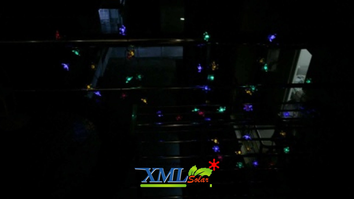 ไฟกระพริบโซล่าเซลล์ รูป ดอกไม้ 50 ดอก (เเสง : ผสม 4 สี)