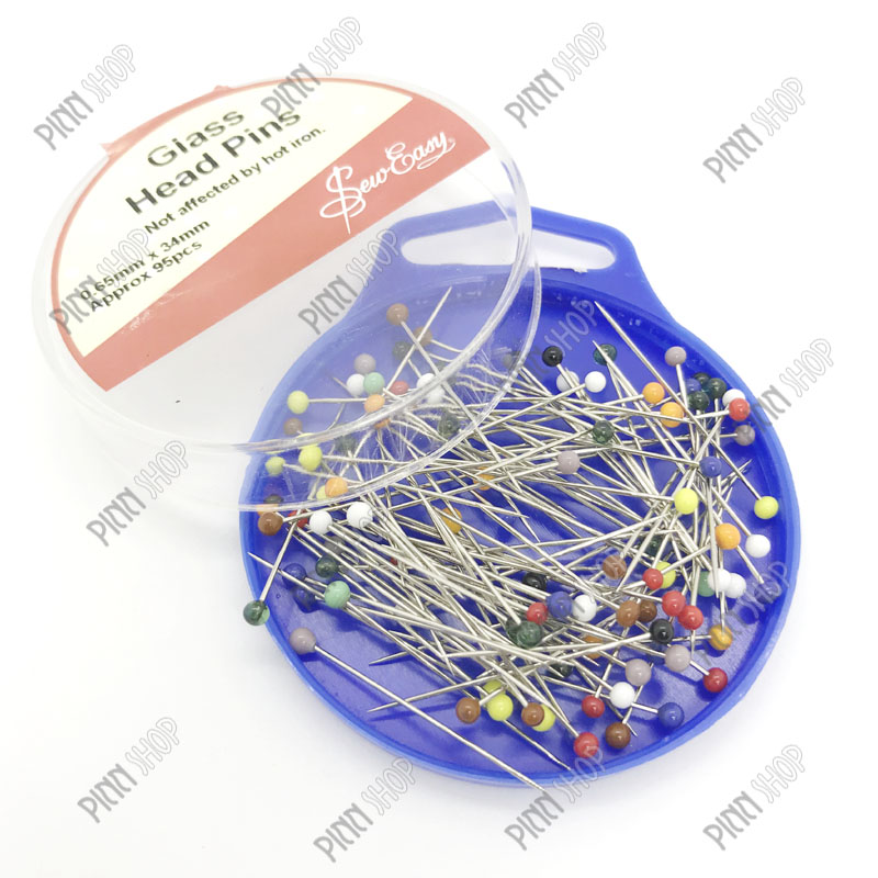 เข็มหมุดหัวแก้ว Glasshead Pin: 34MM: 10G