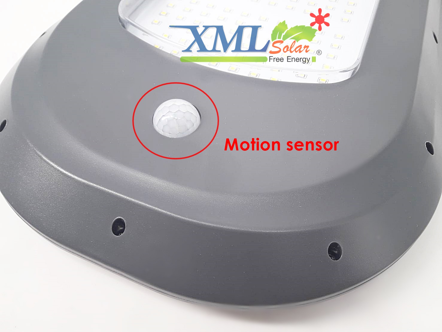 โคมไฟถนนโซล่าเซลล์ สีเทา 1200 lumens+Motion sensor (แสง ขาว )