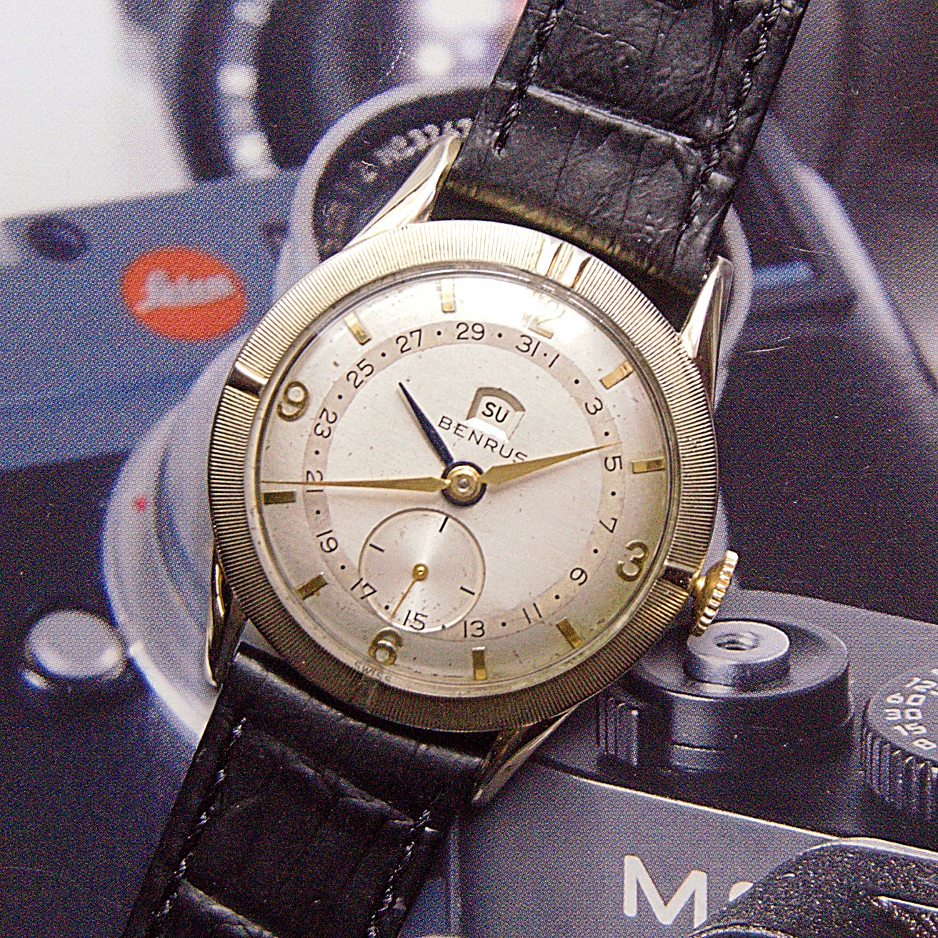 นาฬิกาเก่า BENRUS POINTER DATE ไขลาน