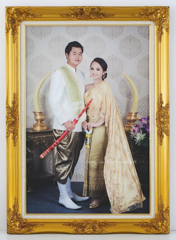 กรอบหลุยส์ใส่ภาพแต่งงานชุดไทยราคาถูก