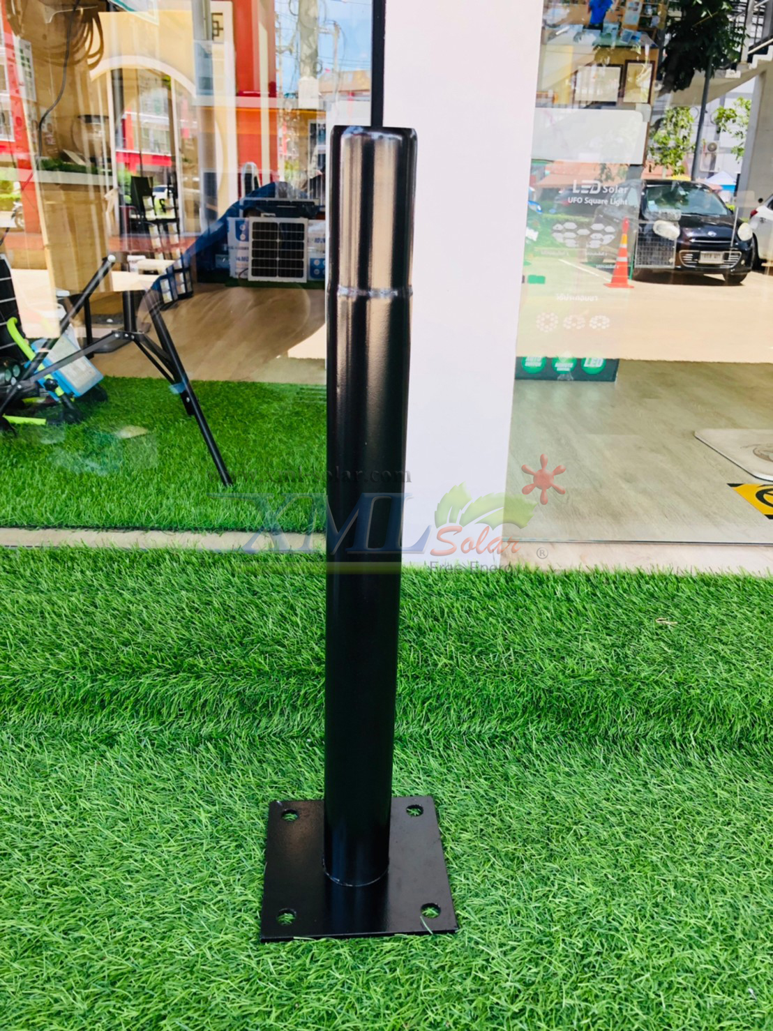 เสาไฟสนาม เหล็กพ่นสีดำ สูง 2.6 เมตร (ปลาย 2 นิ้ว)