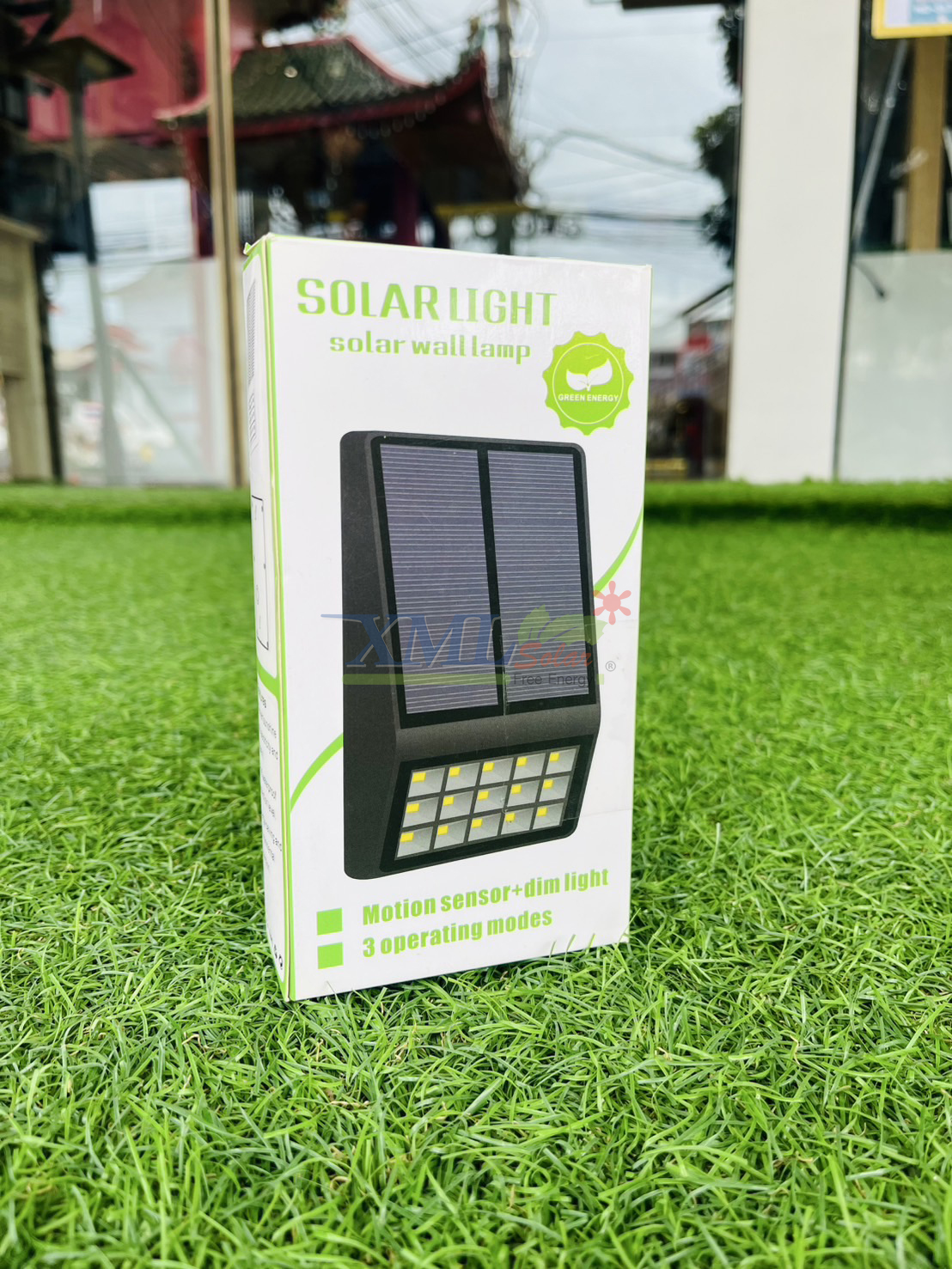 โคมไฟโซล่าเซลล์ ติดผนัง 15 SMD LED (ตัวแบน ขาว) (เเสง : ขาว) (1 แถม 1)