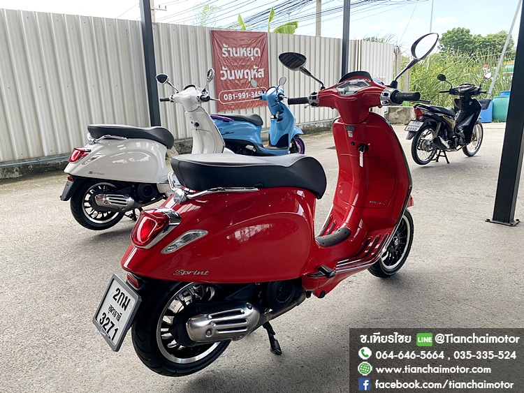 ★ฟรีดาวน์★VESPA SPRINT 125 I GET ABS ปี67 สีแดงสด ไมล์วิ่งน้อย เครื่องแน่นๆ ชุดสีสวยเวอร์ เครื่องดี ศูนย์ดี ราคา 77,500
