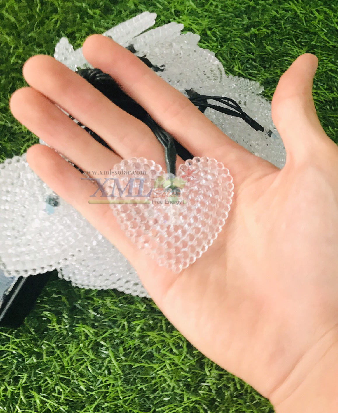 ไฟกระพริบโซล่าเซลล์ ทรงหัวใจ 50 ดวง (เเสง : หลากสี)