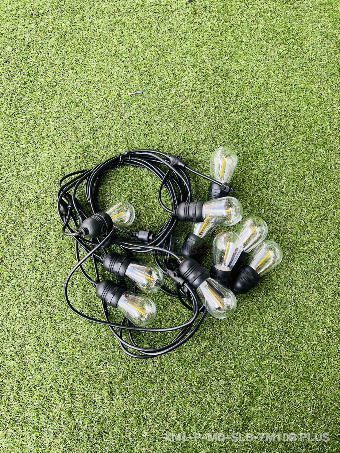 ไฟกระพริบโซล่าเซลล์ หลอดไส้ทรงรี 7/10/20 หลอด รุ่น MD-SLB (เเสง : เหลืองวอมไวท์)