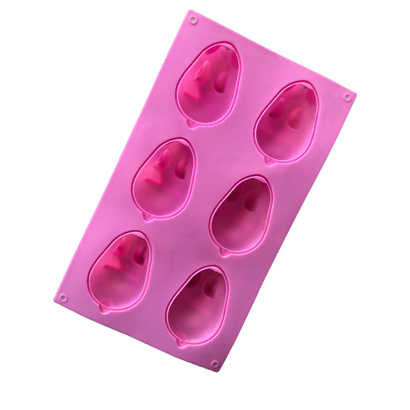 โมล(Mold) แม่พิมพ์ซิลิโคน ทำวุ้น ขนม สบู่ งานdiy รูปกระต่าย 6 ช่อง แบบบางมาก (70 กรัม)(พิมพ์สีขาว)